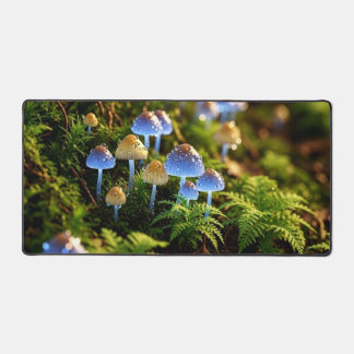 Magical Bioluminescent Fungi - Deep Forest デスクマット