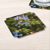 Magical Bioluminescent Fungi - Deep Forest ペーパーコースター (アングル)