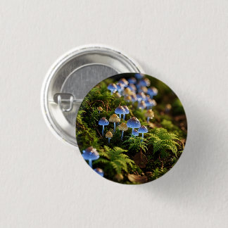 Magical Bioluminescent Fungi - Deep Forest 缶バッジ