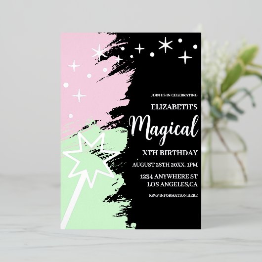 Magical Birthday 箔招待状 (立ち正面)