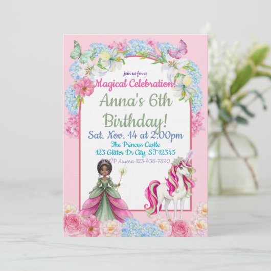 Magical Black Princess Unicorn Birthday 招待状 (スタンド正面)