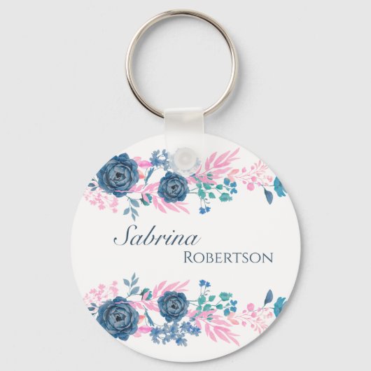 Magical Blooms Personalize Name キーホルダー (正面)