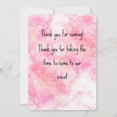 Magical blue butterfly pink glitter art サンキューカード (裏面)