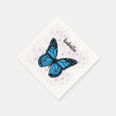 Magical blue butterfly pink glitter art スタンダードカクテルナプキン (角)