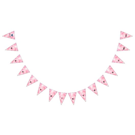 Magical blue butterfly pink glitter art バンティングフラッグ (全)