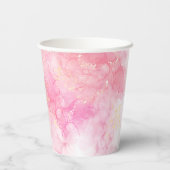 Magical blue butterfly pink glitter art 紙コップ (裏面)