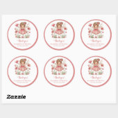 Magical Blush Pink Fairy Flowers Girl Birthday   ラウンドシール (シート)