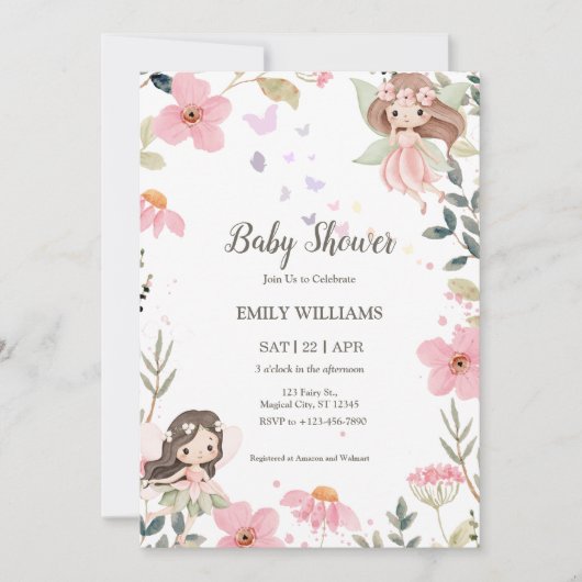 Magical Boho Fairy Baby Shower Invitatio 招待状 (正面)