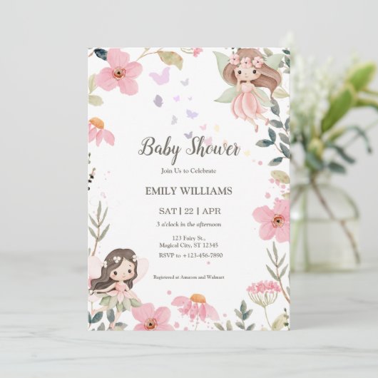 Magical Boho Fairy Baby Shower Invitatio 招待状 (スタンド正面)