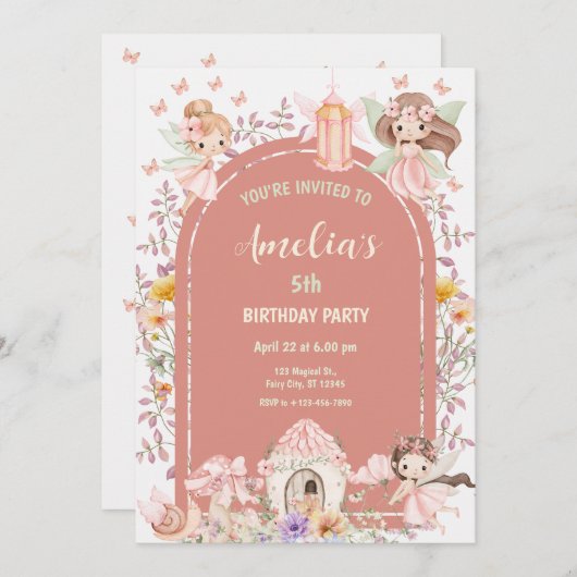 Magical Boho Fairy Garden 招待状 (正面/裏面)