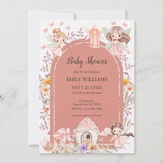 Magical Boho Fairy Garden Baby Shower Invitatio 招待状 (正面)