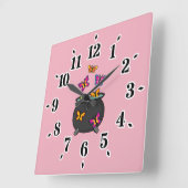 Magical Butterflies from a Cauldron スクエア壁時計 (傾斜)