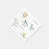 Magical Castle Cute Dragons Kids Birthday スタンダードカクテルナプキン (角)