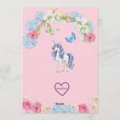 Magical Celebration Princess Unicorn Birthday 招待状 (裏面)