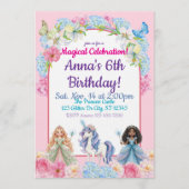 Magical Celebration Princess Unicorn Birthday 招待状 (正面)
