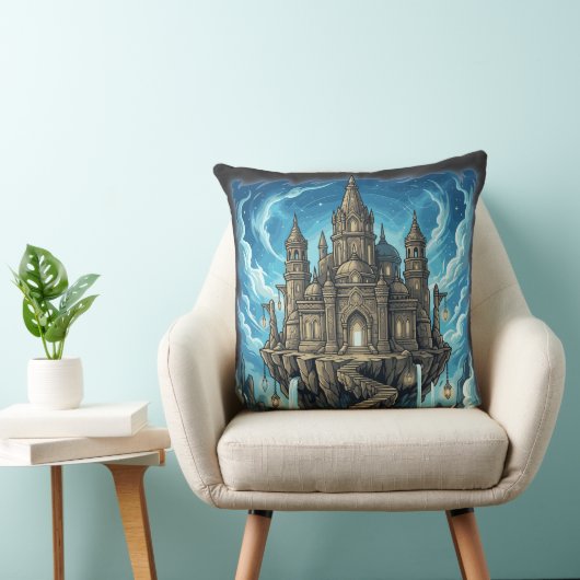 Magical Celestial Floating Castle In The Clouds クッション (椅子)