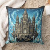 Magical Celestial Floating Castle In The Clouds クッション (ブランケット)