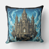 Magical Celestial Floating Castle In The Clouds クッション (裏面)