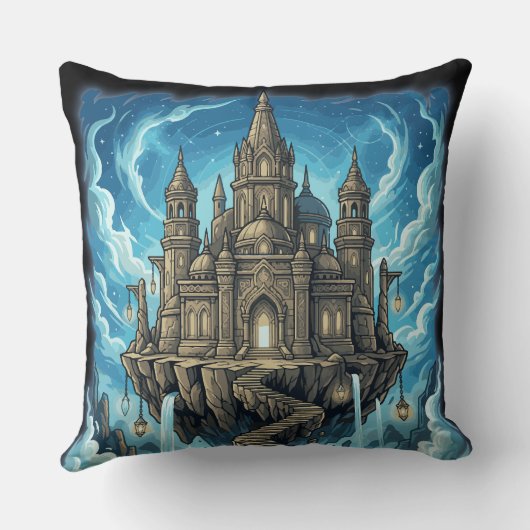 Magical Celestial Floating Castle In The Clouds クッション (裏面)