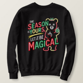 Magical Christmas Bear Festive Holiday Pullover スウェットシャツ