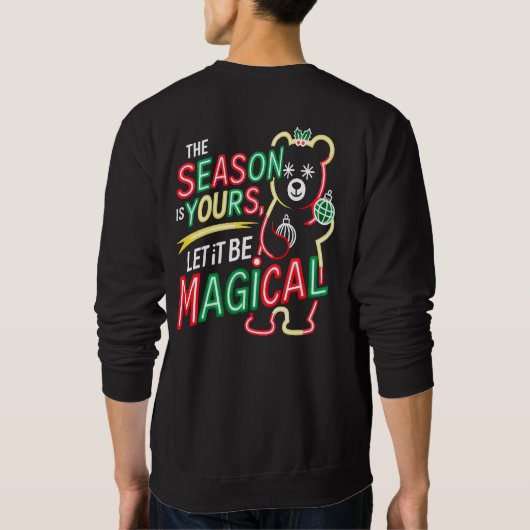 Magical Christmas Bear Festive Holiday Pullover  スウェットシャツ (裏面)