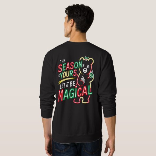 Magical Christmas Bear Festive Holiday Pullover  スウェットシャツ (裏面フル)