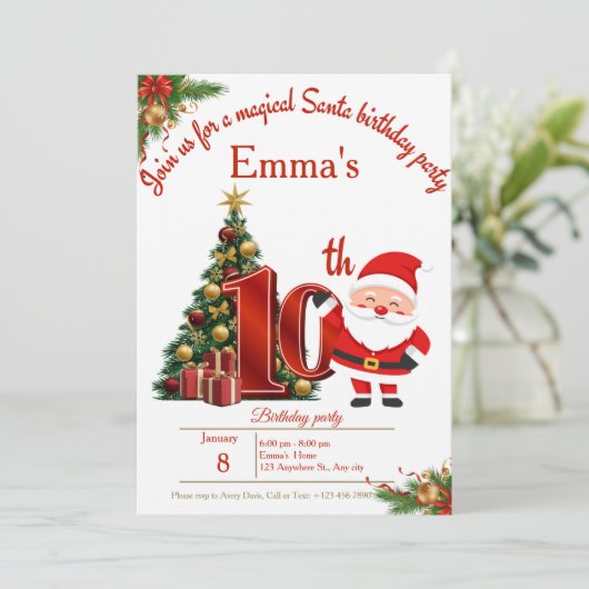 Magical Christmas Birthday Card for Girls サンキューカード (スタンド正面)