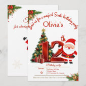 Magical Christmas Birthday Card for Girls サンキューカード (正面/裏面)