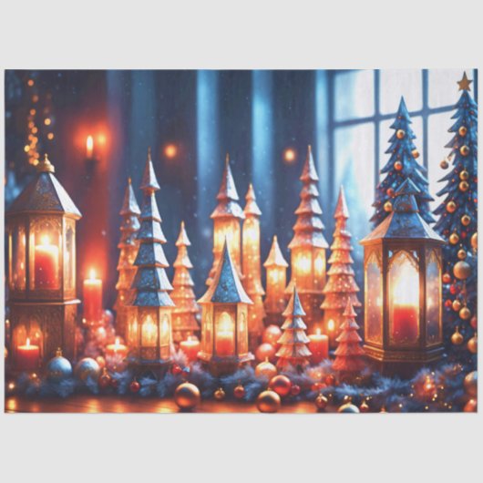 Magical Christmas Candles Tablescape 薄葉紙 (正面)