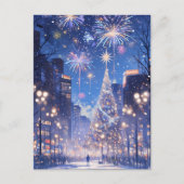 Magical Christmas City Fireworks Night ポストカード (正面)