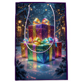 Magical Christmas Gift Bag – Luxury Festive ミディアムペーパーバッグ (正面)