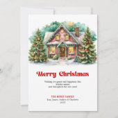 Magical Christmas house joyful winter scene card シーズンカード (正面)