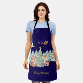Magical Christmas Night in the Winter Forest エプロン (着用した状態)