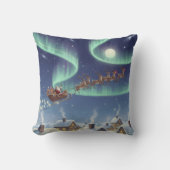 Magical Christmas Night Sky Throw Pillow Santa  クッション (正面)