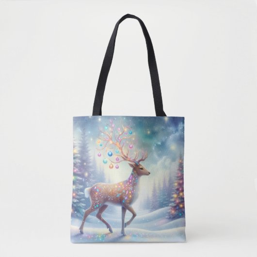 Magical Christmas Reindeer Tote トートバッグ (正面)