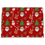 Magical Christmas – Santa, Reindeer & Snowflakes ラージペーパーバッグ (正面)