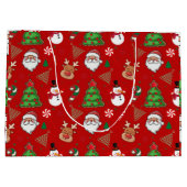 Magical Christmas – Santa, Reindeer & Snowflakes ラージペーパーバッグ (裏面)