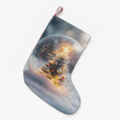 Magical Christmas Snow Globe with Glowing Tree スモールクリスマスストッキング (正面 (吊り時))