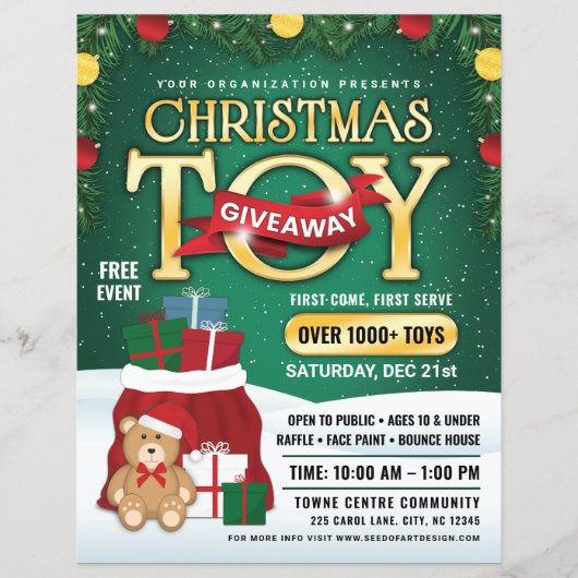 Magical Christmas Toy Giveaway: Santa Bag & Teddy チラシ (正面)