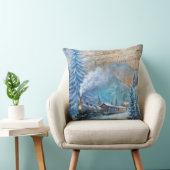 Magical Christmas Train Pillow – Vintage Winter クッション (椅子)