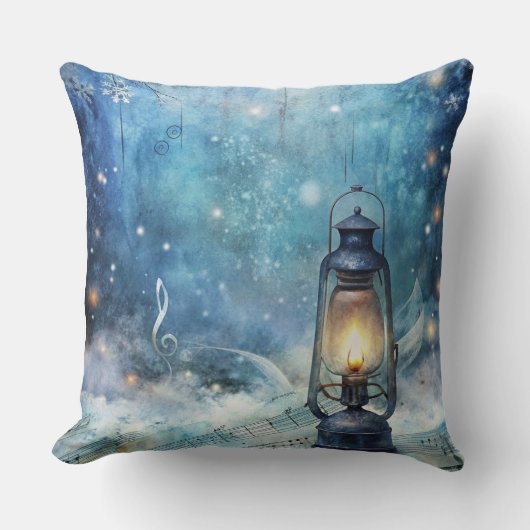 Magical Christmas Train Pillow – Vintage Winter クッション (正面)