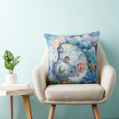 Magical Christmas Train Pillow – Vintage Winter クッション (椅子)