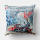 Magical Christmas Train Pillow – Vintage Winter クッション (裏面)
