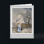 Magical Christmas White Rabbit Customizable Card シーズンカード<br><div class="desc">Ready to make the holidays special? Share this cute and customizable Christmas card reminding us that winter can be magical. The image is a composite of an anthropomorphic rabbit carrying a top hat (from a vintage 1903 postcard) and an altered painting from George Morland titled "Winter Landscape with Figures." The...</div>