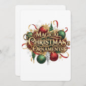 Magical Christmas Wreath & Candles Personalized  シーズンカード (正面/裏面)