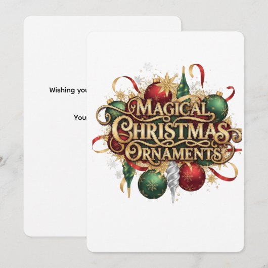 Magical Christmas Wreath & Candles Personalized シーズンカード (正面/裏面)