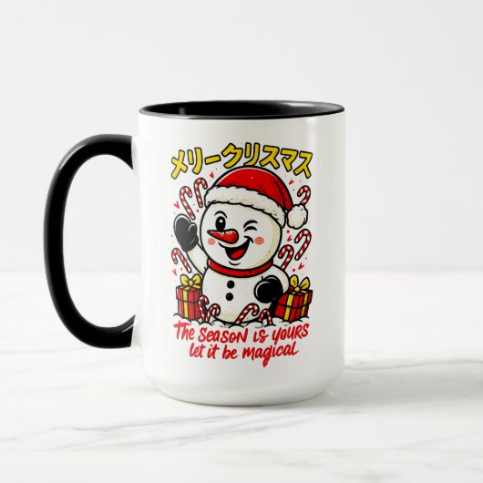 Magical & Classic Christmas Snowman Mug Holiday  マグカップ (左)