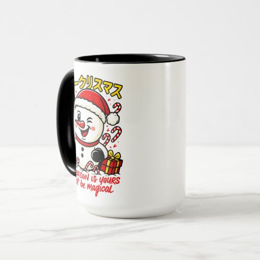 Magical & Classic Christmas Snowman Mug Holiday  マグカップ (正面左)