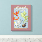 Magical Creatures Vintage Graphic キャンバスプリント (インサイチュ (ウッドフロア))