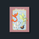Magical Creatures Vintage Graphic キャンバスプリント<br><div class="desc">Celebrate the wonder of the wizarding world with this vibrant “Magical Creatures” design. Featuring a stunning collection of legendary beasts — including a blazing phoenix, a soaring hippogriff, a mighty dragon, and a mischievous nifﬂer — this colorful illustration captures the excitement and diversity of magical wildlife. Set against a softly...</div>